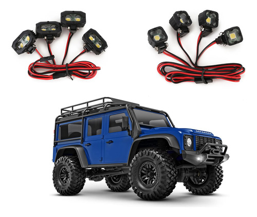 4 Faros Led Escala Crawler Traxxas Axial Wltoys Redcat D90