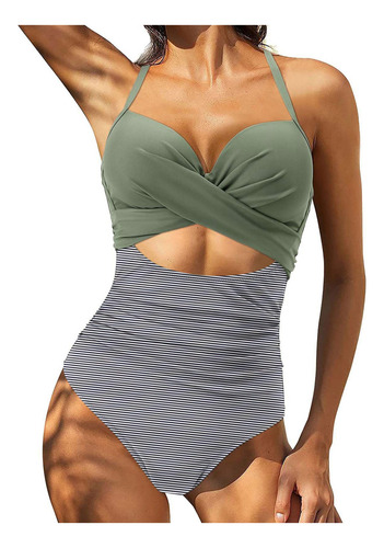 Traje De Baño Para Mujer, Camisola, Sin Espalda, Bikini Unis