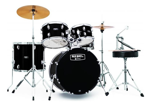 Mapex Rb5294ftcdk Rebel Batería De 5 Piezas Con Herrajes