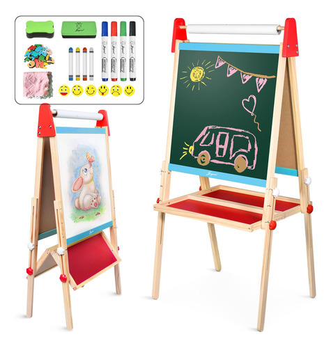 Pizarra Blanca Y Pizarra De Madera Easel Joyooss Para Niños