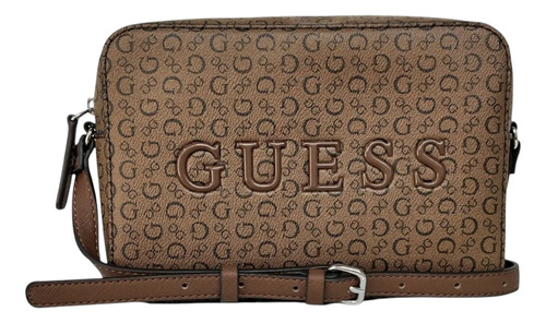Bolsa Crossbody Guess Rodney Original Marrón Monogram Níquel Marrón