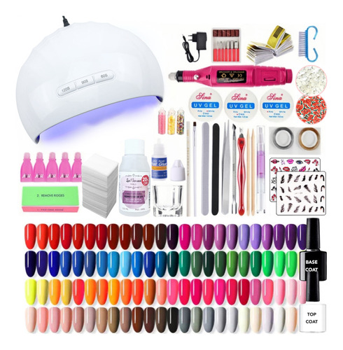 Kit Inicial X45 Super Completo Cabina Torno Gel Uñas Semi