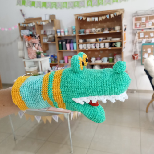 Títere A Crochet Cocodrilo