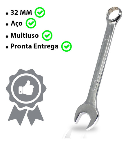 Imagem 5 de 6 de Chave Combinada 32mm Ferramenta Uso Doméstico Pessoal