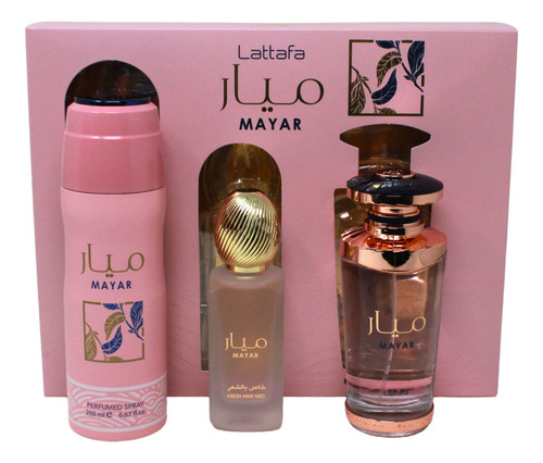 Lattafa Mayar Set De 3 Pz Con Body Mist Para Mujer