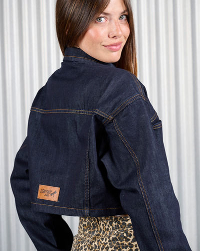 Campera De Jean Oversize Clasica Crop Rigida Mujer Tendencia
