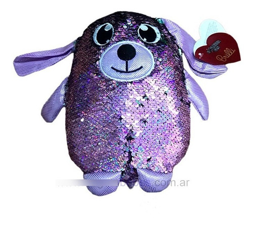 Imagen 5 de 6 de Peluche Muñeco Bebe Oso Gato Perro Lentejuela Reversible