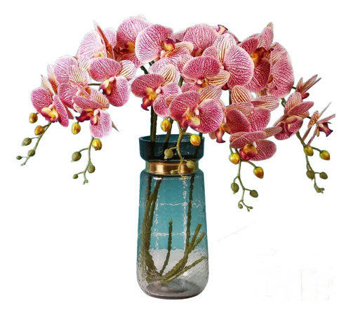 Orquídea Flores Artificiales Decoración Centro De Mesa Hogar Fiesta Para Florero Vara Rama Orquideas Color Rosa 90 Cm Realista Alta Calidad 1 Pza