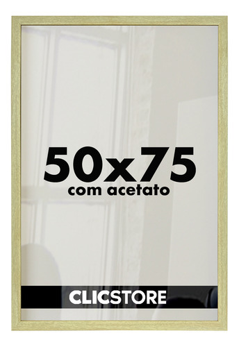 Moldura 50x75 Acetato Quadros Poster Foto Madeira Fundo Mdf Cor Carvalho