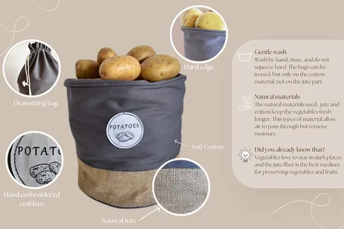 Meraki Home Contenedores De Almacenamiento De Patatas Y Cebo