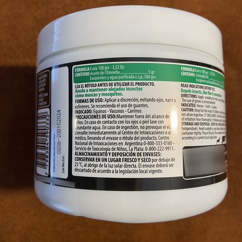 Citronel Repelente En Gel De Moscas Mosquitos Para Caballo