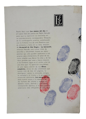 Pablo Neruda Las Manos Del Dia Losada (Usado)