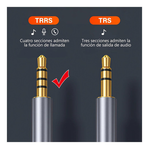Cable De Audio De 3,5 Mm Macho A Macho + Adaptador De Usb C A Auriculares De 3.5mm Gitifio , Cable Auxiliar Estéreo De Alta Fidelidad De 4 Polos Compatible Con Auriculares /bocina/iPhone/galaxy