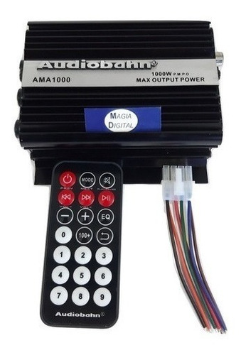 Amplificador Para Moto Carro Perifoneo Audiobahn Ama1000 2ch