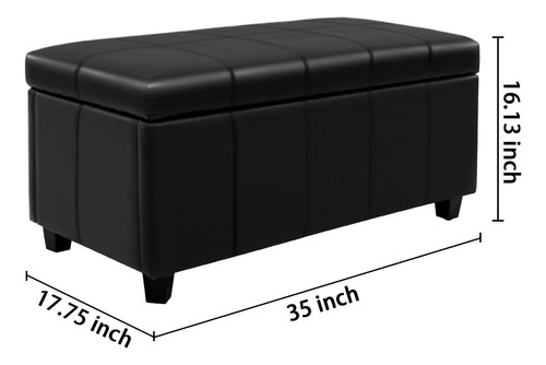 Banco Otomano De Almacenamiento 91 Cm Tapicería Pu Damara
