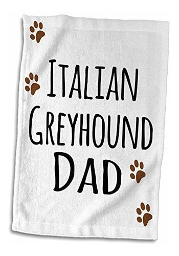 3d Rose Italian Greyhound Dog Dad Breed-brown Paw Prints-lov
