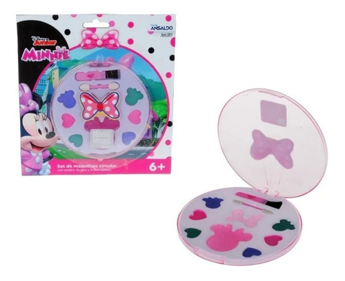 Minnie Set Circular De Maquillaje Sombras Y Brillo Labial