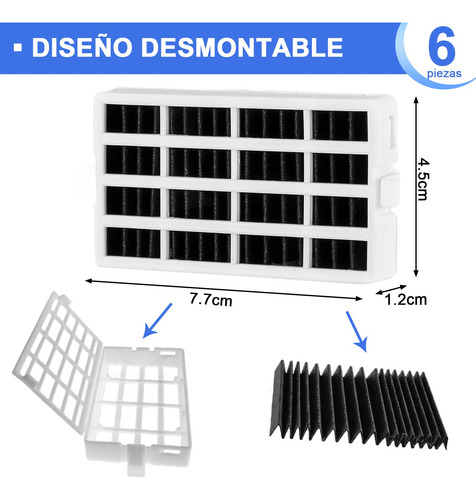 6 Filtro Aire Para Refrigerador Whirlpool Maytag W10311524