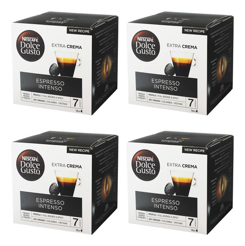 Nescafe Dolce Gusto Espresso Intenso, Paquete De 4, 4 X 16 C