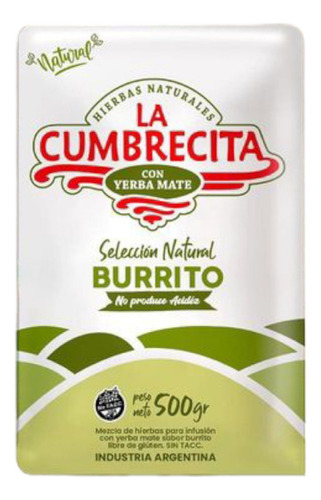 Yerba Mate La Cumbrecita Burrito De 500g Pack 10u