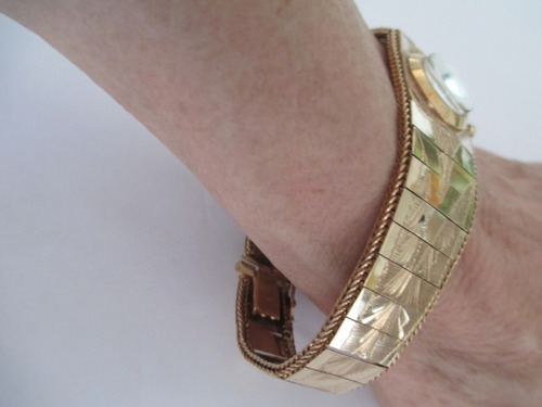 Relogio Mirvaine 17 Rubis Pulseira Bracelete Ouro 18k Femin.