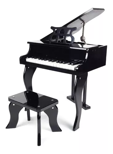 Mini Piano de Cauda Infantil - 30 Teclas - Turbinho - Cor Branco