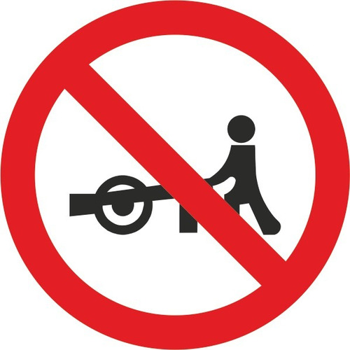 Placa De Transito 40x40cm R-40 Proibido Carros De Mão