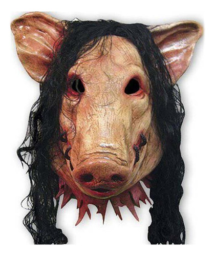 Yi Cabeza De Cerdo Halloween Con Pelo Latex