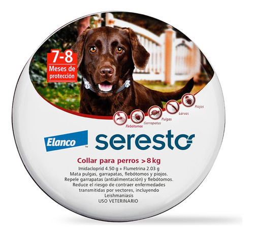Collar Anti Pulgas Garrapata Seresto Perro Grande Mas De 8kg