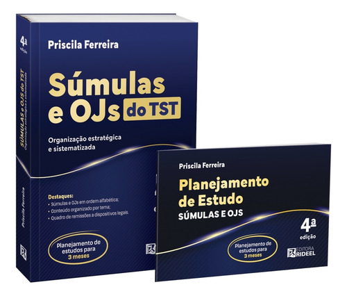 Súmulas E Ojs Do Tst - Organização Estratégica E Sistematizada + Planner 2025 4ª Edição, De Org.: Priscila Ferreira., Vol. 1. Editorial Rideel, Capa Mole, 4ª Edição Em Português