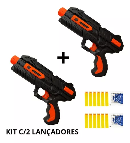 KIT C/ 2 Arminha Lança Dardos e Bolinhas Água Gel Pistola de