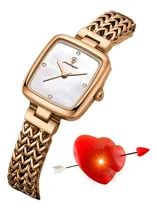 Comprar Reloj Poedagar Mujer Cuarzo Dorado Rose Gold Fondo Blanco