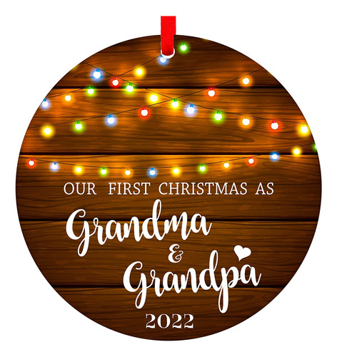 Primera Navidad Como Abuela Y Abuelo 2022, 3 Rústico 1...