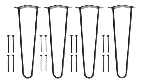 Patas De Hierro Hairpin Legs X4 Para Mesas/veladores 30cm