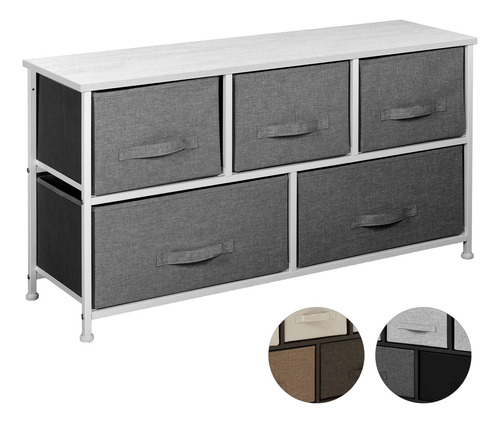 Mueble Buro Organizador Comoda Tela Metal 5 Cajoneras 