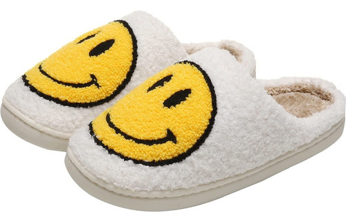 Pantuflas Cara Sonriente Para Mujeres Interiores Exteriores