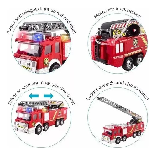 Camión De Bomberos For Niños Con Agua Pulverizada Y Sonido
