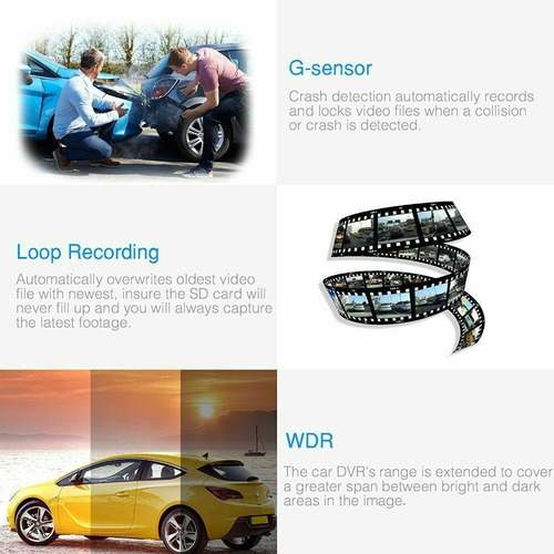 Imagen 7 de 10 de Camara Carro Wifi Mini Dash Cam 32gb Hd G-sensor 170 Grados