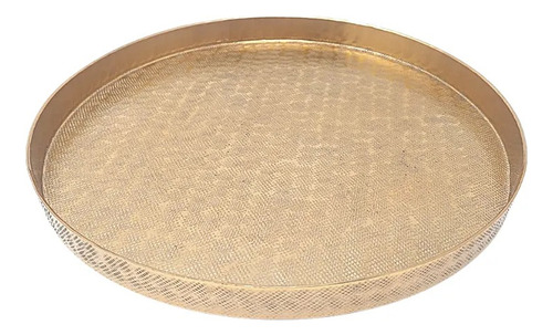 Centro De Mesa Deco Bandeja Redonda Aluminio 25cm 