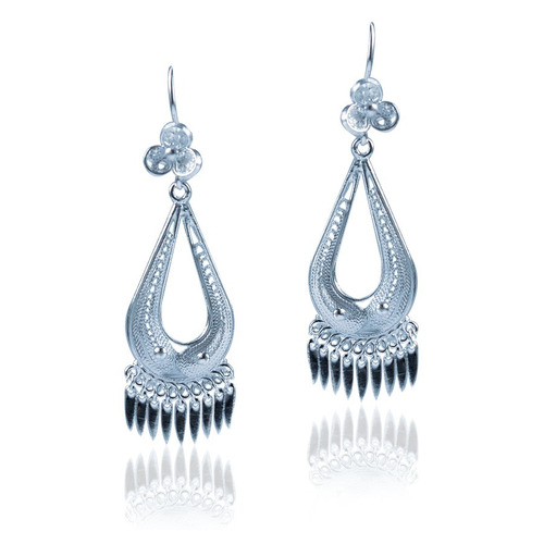 Aretes De Gota Artesanal - Plata Sólida 925