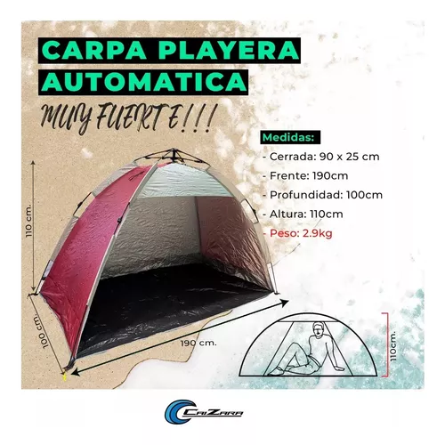 Carpa Playera Automatica Uv Outdoor Playa Cool Automatica