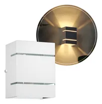 Comprar Arandela Eco 2 Frisos Focos Lâmpada Comum Parede Muro Mf131 Cor Branco 110Vu002F220V