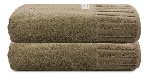 Kit 2 Toalhas Velour Bege Linha Premium 150 X 85 Cm Camesa Marrom Velour