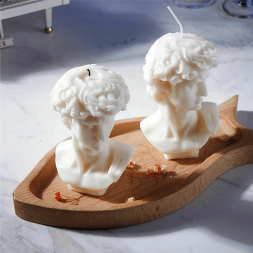 Molde Vela Jabon Busto David Estatua Color Blanco