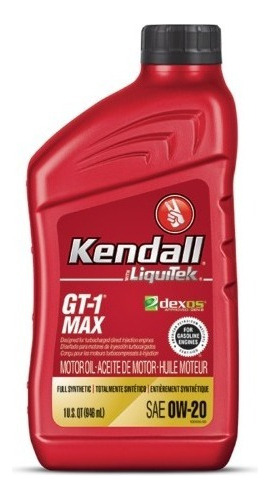 Aceite 0w20 Kendall Gt-1 Max Dexos 100% Sintético - 12 Pack