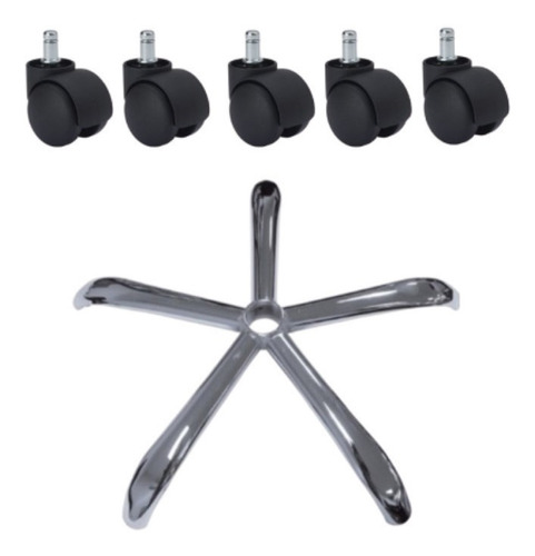 Base O Estrella Metal Con Ruedas, Silla Oficina Repuesto