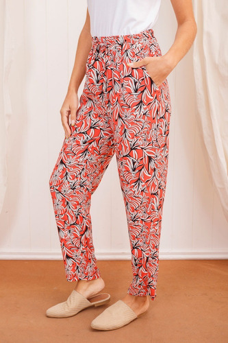 Imagen 5 de 7 de Pantalon Babucha Fibrana Estampada Mujer
