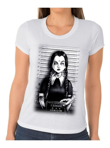 Camiseta A Família Addams Vandinha Baby Look Feminina