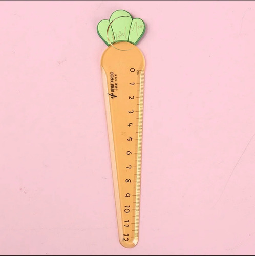 Regla 12 Cm. Diseño Zanahoria Kawaii Escolar/oficina