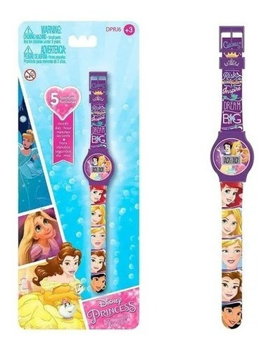 Reloj Digital Princesas Infantil 5 Funciones Pulsera Disney